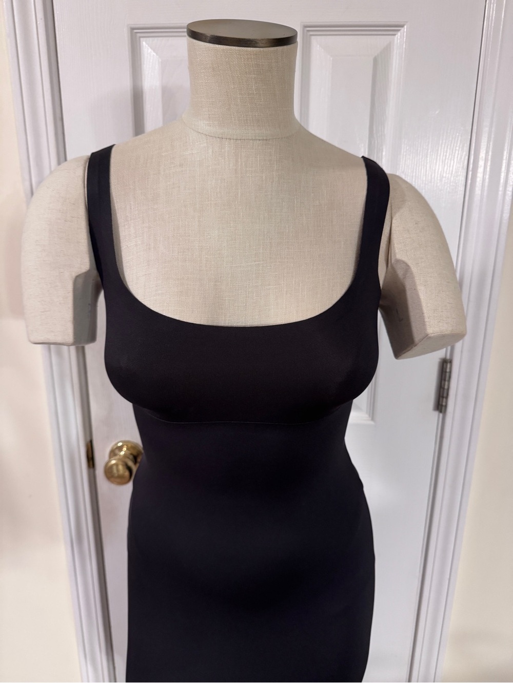 SKIMS Body Long Slip Dress Onyx Black Maxi Shapewear Bodysuit XS Bodycon - Picture 5 of 15